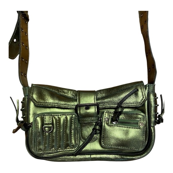 Free People Handbags - We the free anthropologie metallic green crossbody purse